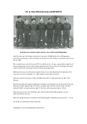 A preview of a PDF biography for Burrows, Noel Alfred